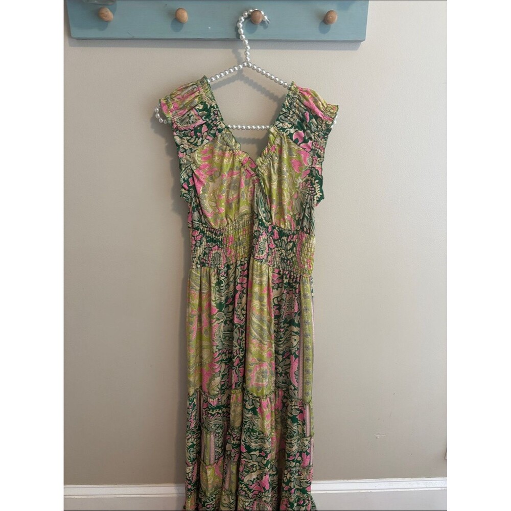 NEW Me 2 Magic Green and Pink Floral Maxi Dress size xl